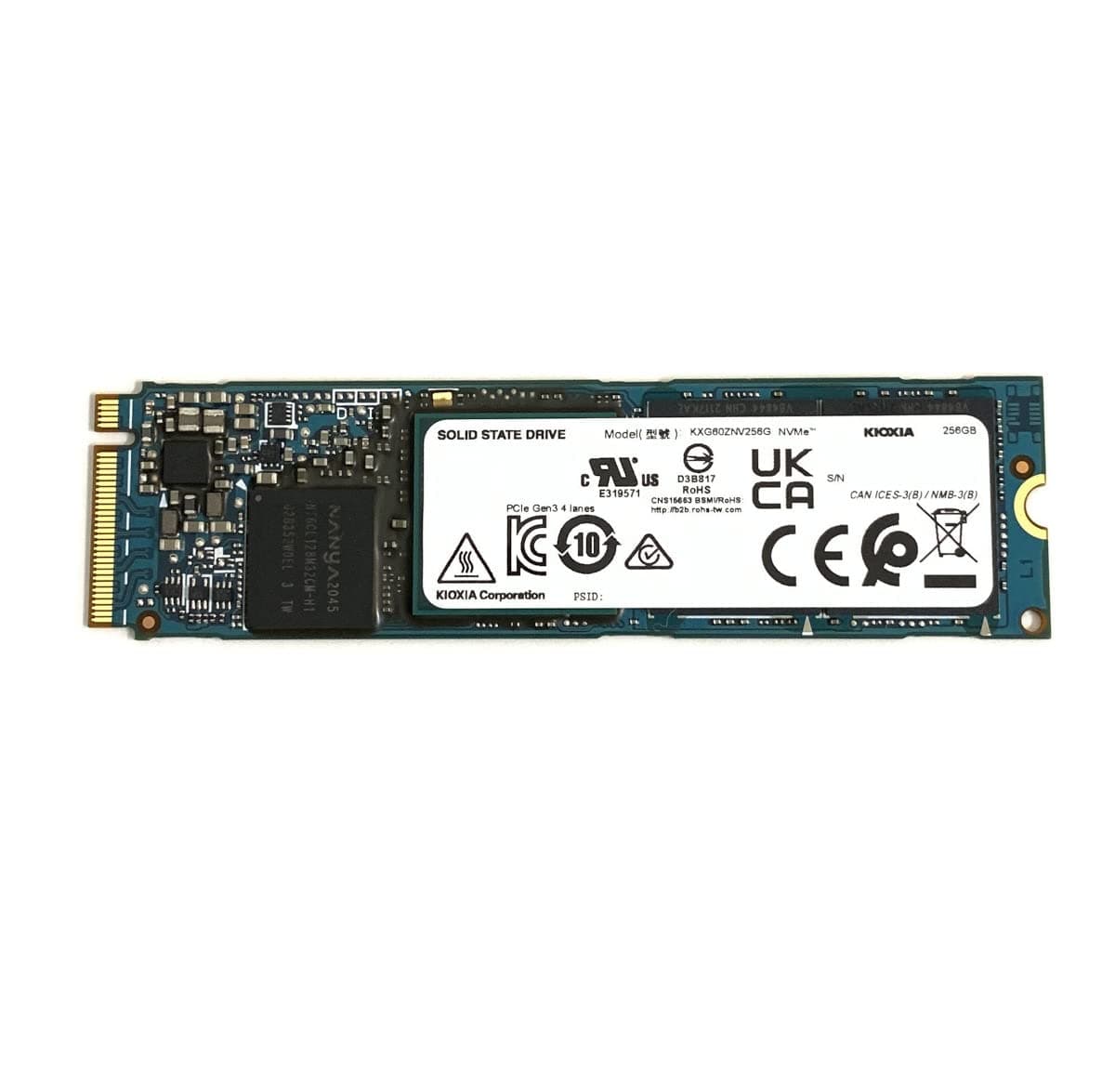 KIOXIA SSD 256GB XG6 NVMe PCIe Gen3 x4 M.2 2280 KXG60ZNV256G Solid State Drive for PS5 Dell HP Lenovo Laptop Desktop Ultrabook