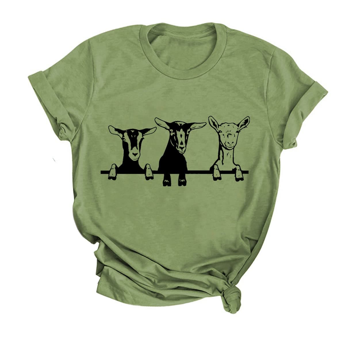 Womens Funny Goats Graphic Sweatshirt Cute Animal Print Farm Shirt Long Sleeve Crew Neck Comfy Pullovers Tops Casual