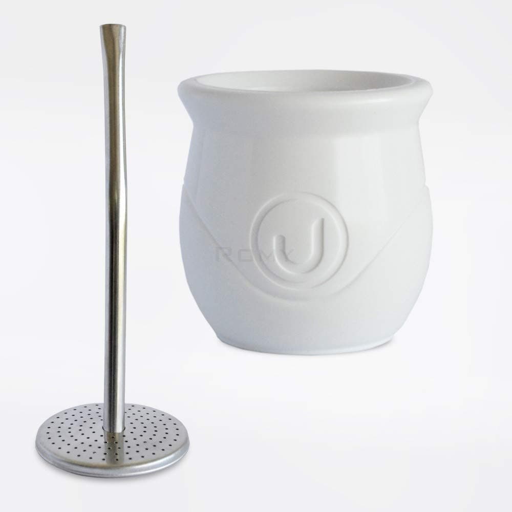 Mate Urbano Gourd Stainless Steel Bombilla Straw Filter with Smart Yerba Remover BLANCO