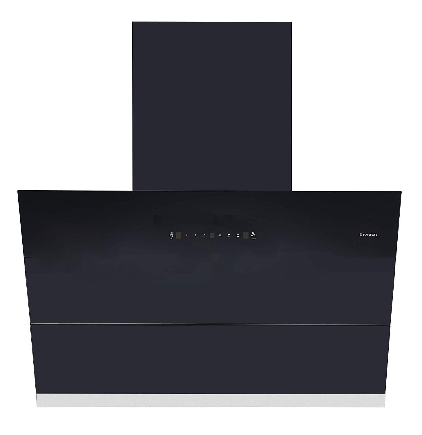 Faber 90 cm 1500 m³/hr angular Kitchen Chimney (HOOD APEX FLHC SC BK 90, Filterless technology, Touch Control, Black)