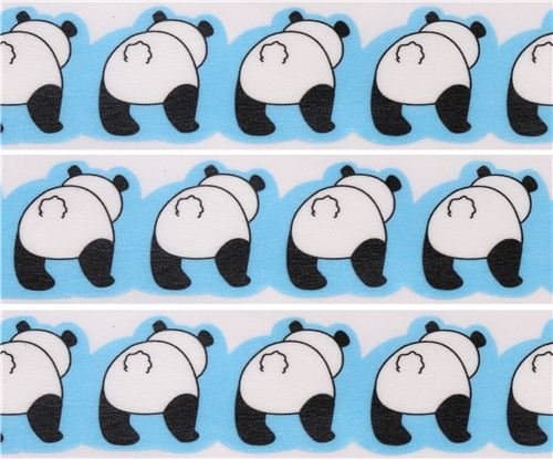Blue die-cut panda butt animal Masking Tape deco tape Japan