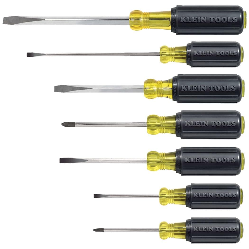 85076 Screwdriver Set, Made in USA, Slotted and Phillips Screwdrivers with Non-Slip Cushion-Grip Handles and Tip-Ident, 7-Piece