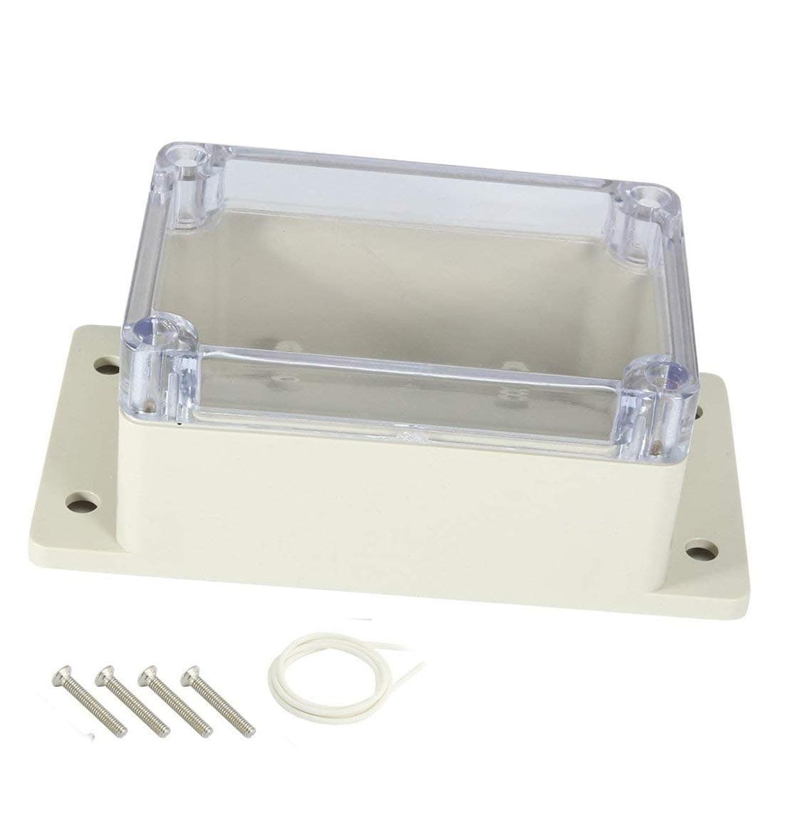YXQ 100x68x50mm Clear Cover Junction Box Waterproof ABS Project Case Enclosure with Hole Cable Wire Connect Power Wall Hang (3.9 x 2.7 x 2 inches)