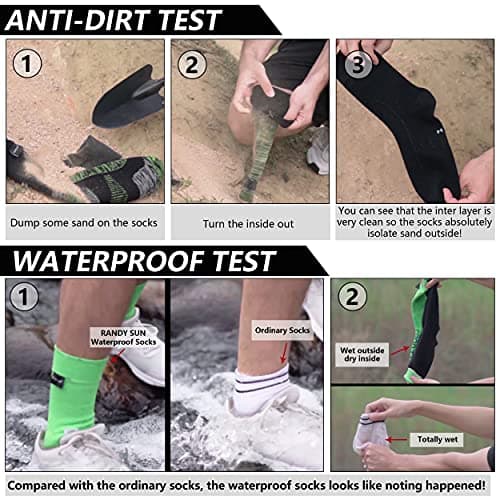 RANDY SUN Waterproof Skiing Socks, [SGS Certified] Unisex Breathable Hiking Trekking Sock 1 Pair