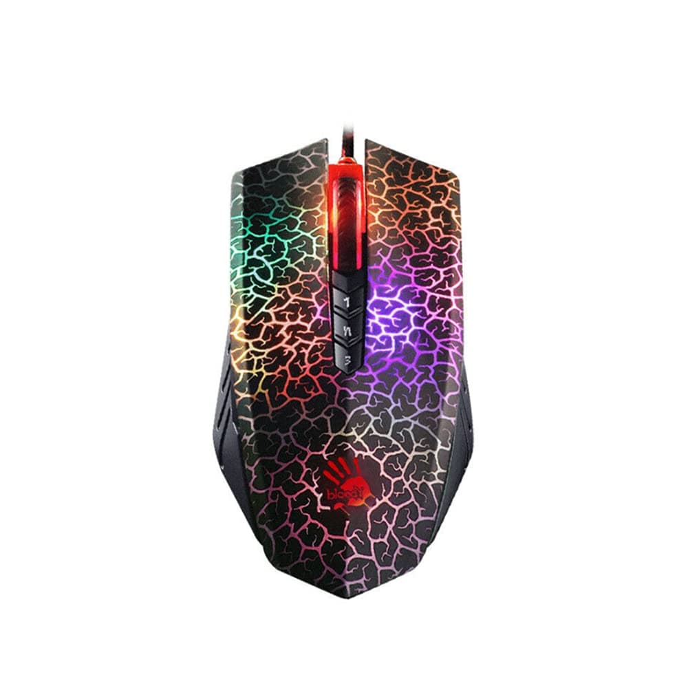 Topwv Gaming Mouse for Bloody A70 4000DPI USB Optical,Colorful Glare Wired Mice,8 Programming Keys,Optical Engine Sensor