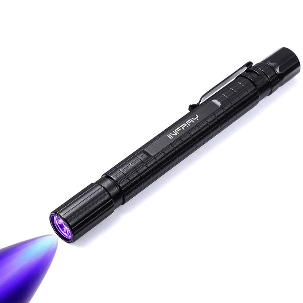 infray Pen Black Light, Pocket-Sized UV Torch with 3W Ultraviolet LED, Adjustable Focus Detector for Dog Urine, Dry Stain and Bed Bug, IPX5 Water-Resistant, Powered by 2AAA Batteries