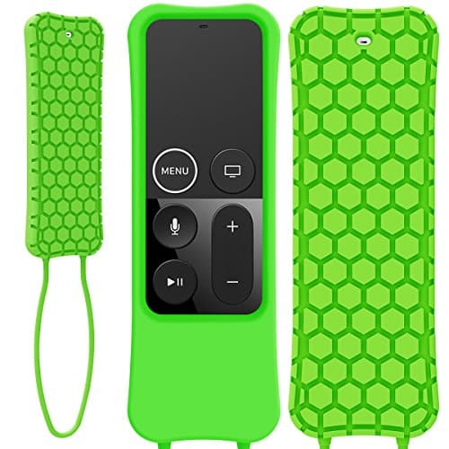 Kutop Compatible Apple TV Remote Case, Soft Silicone Protective Cover Light Weight Shock Proof Skin with Anti-Drop Strap fit Apple TV Remote Controller, 4K/ 4th Generation