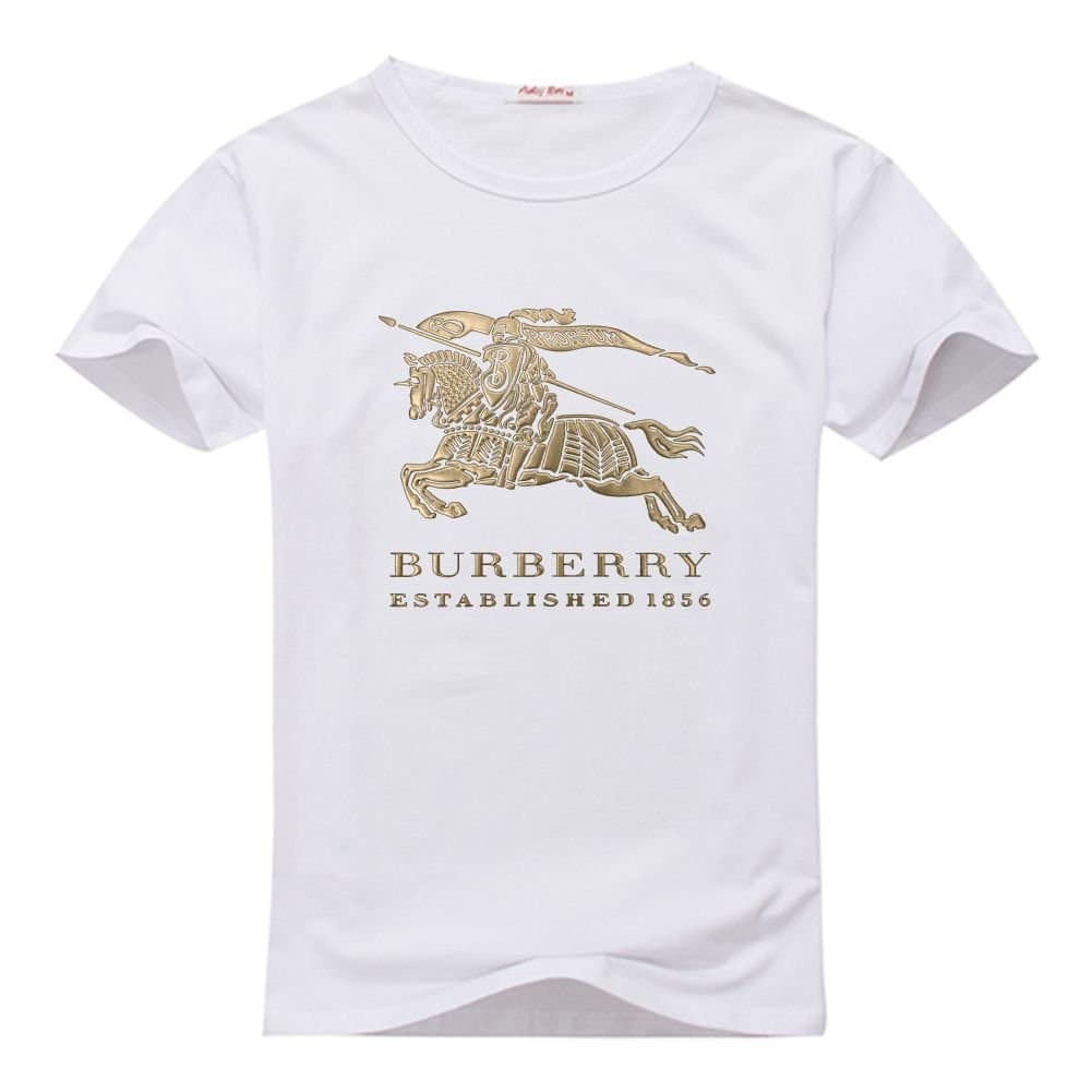 Custom Printed Burberry Logo for Men's Short Sleeve T-Shirt