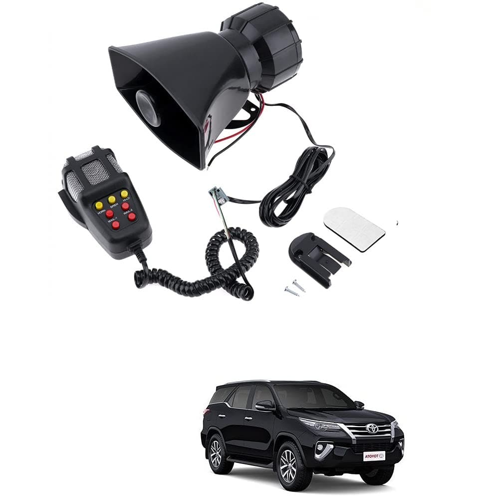 7 Sound Car Electronic Warning Siren Alarm Loudspeaker with MIC for Toyota New Fortuner
