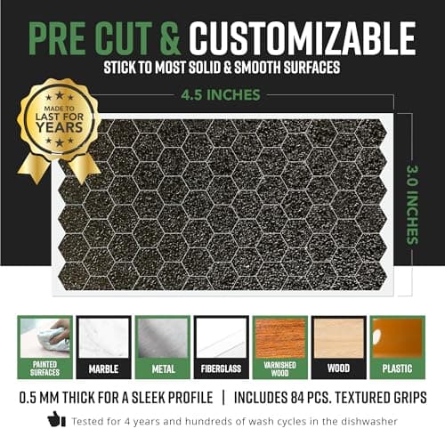 Dragon Grips Hexagon Decal Sticker Set of 57 Pieces 1/2 inch Wide 5/8 Point to Point for Phone Grip Stickers Mouse Laptop case Crafting