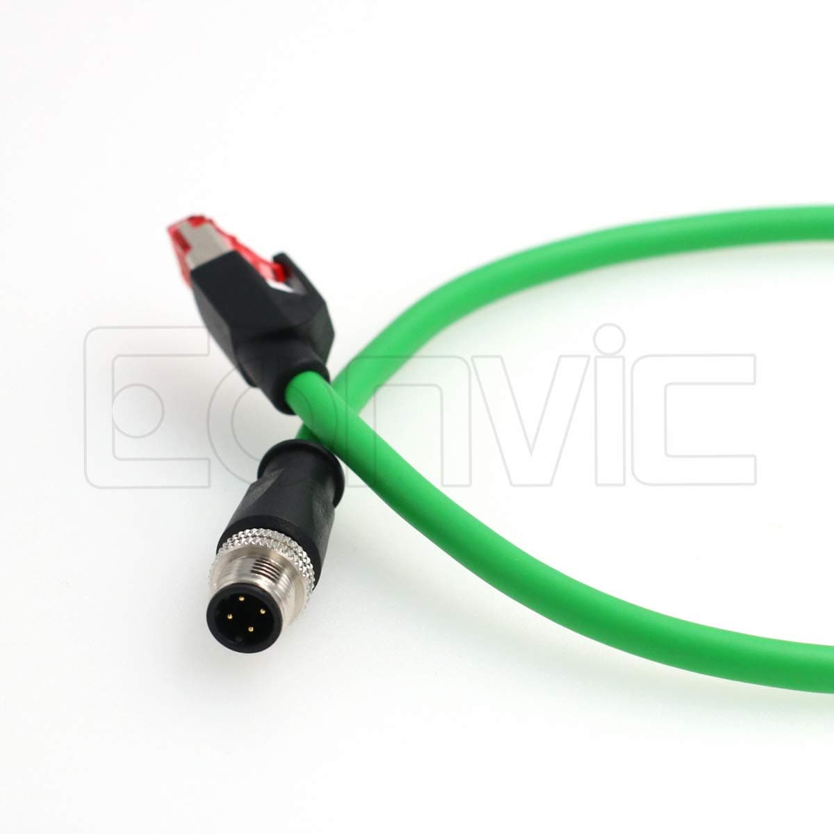 EONVIC M12 4Pin D-Code to RJ45 Industrial Ethernet High Flex Cable Shielded Cat5e 24AWG Waterproof IP67 for Cognex Industrial Camera