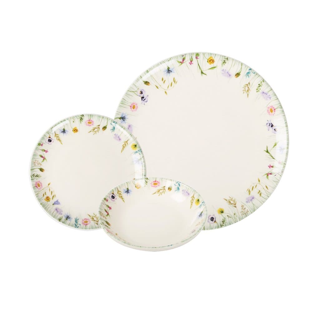 Jersey Pottery Fleur des Pres Dinner Set, 12 Pieces