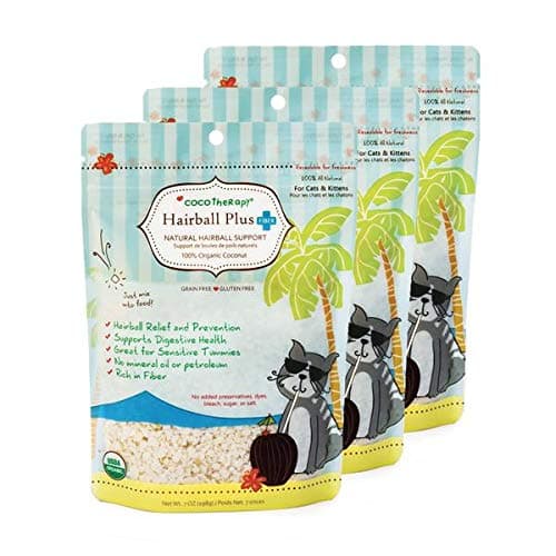 CocoTherapy3 Pack of Hairball Plus Fiber Cat Food Topper, 7 Ounces Each, USDA OrganicUSDA Organic