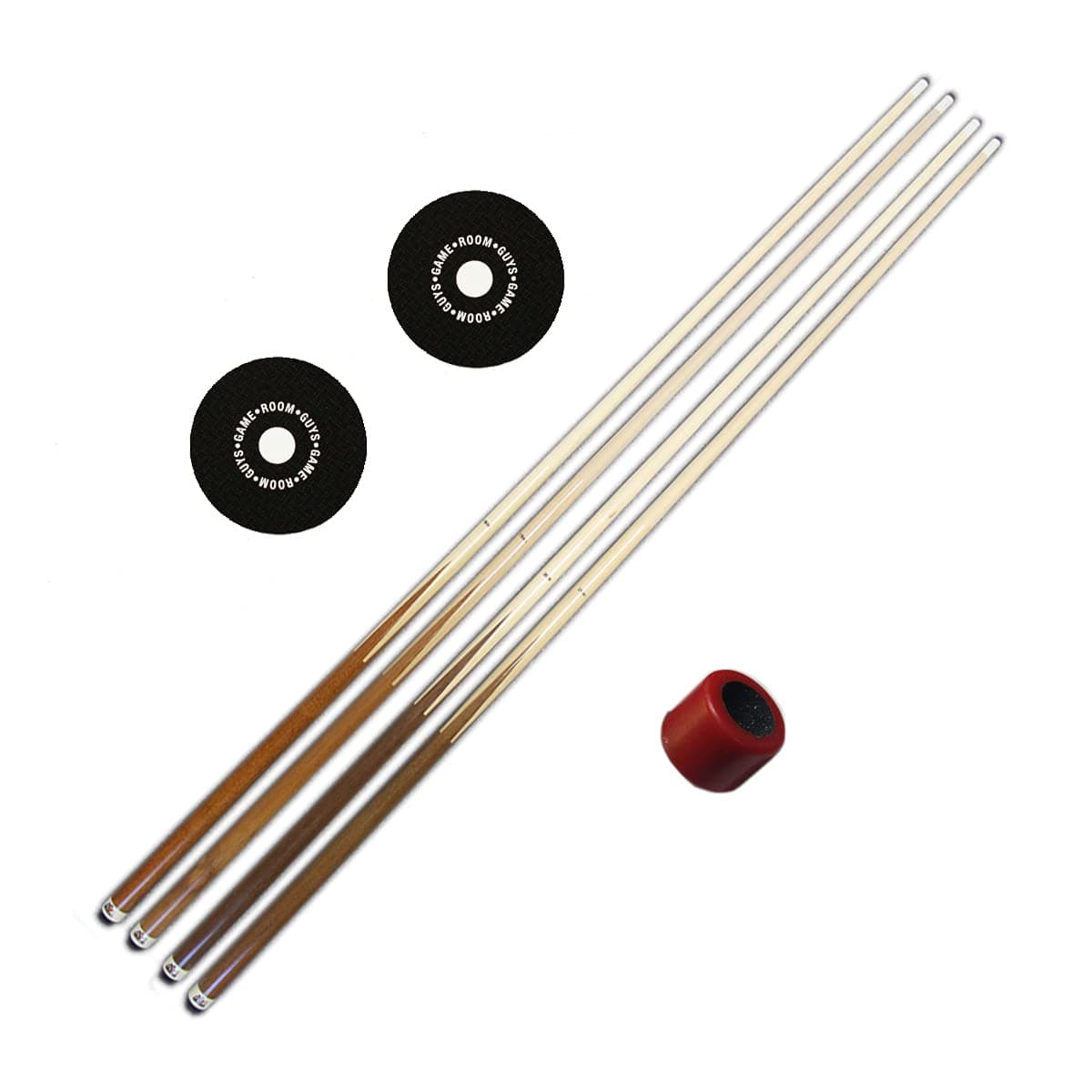 Billiard Pool Maple Cue Kit - 4 Sticks 18-21 OZ, 2 Spots, 1 Shaper