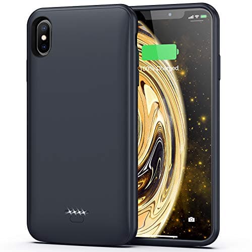 Lonlif Battery Case for iPhone Xs Max, 5000mAh Portable Protective Charging Case Compatible with iPhone Xs Max (6.5 inch) Rechargeable Extended Battery Charger Case (Grey)