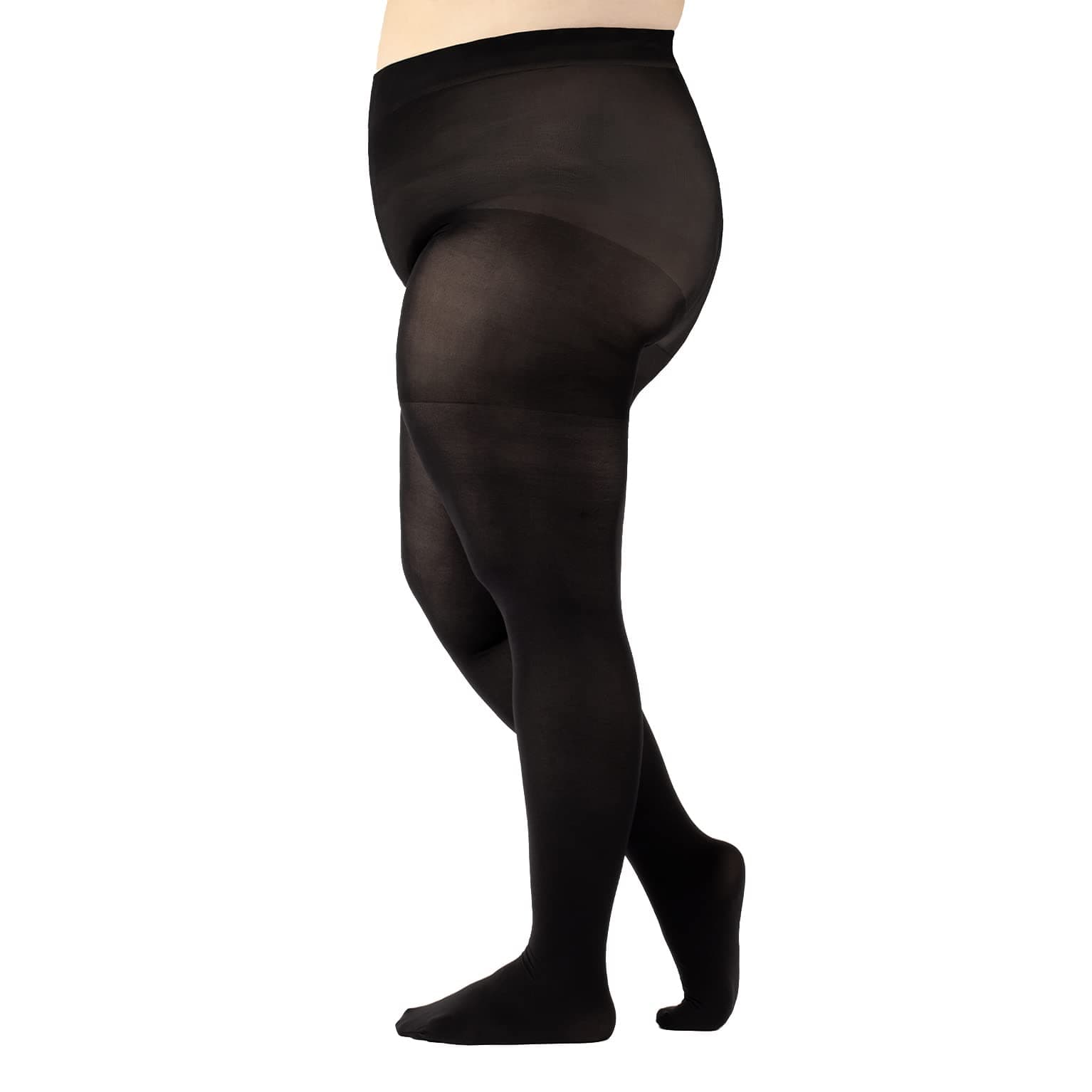 CALZITALYPlus Size Opaque Tights, Curvy Extra Large Pantyhose, 60 DEN, L, XL, 2XL, 3XL, 4XL, Blue, Black, Made in ItalyOEKO-TEX STANDARD 100