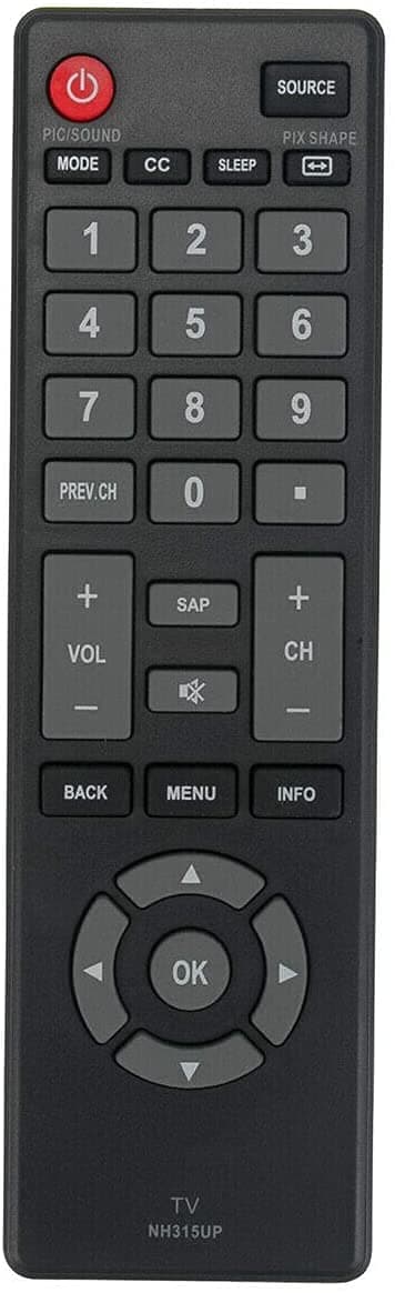 Replacement Remote Control for Sanyo TV NH316UD FW32D06F FW32D06F-B FW40D48F FW40D36F FW40D36F-B FW43D25F FW50D36F FW55D25F FW55D25F-B