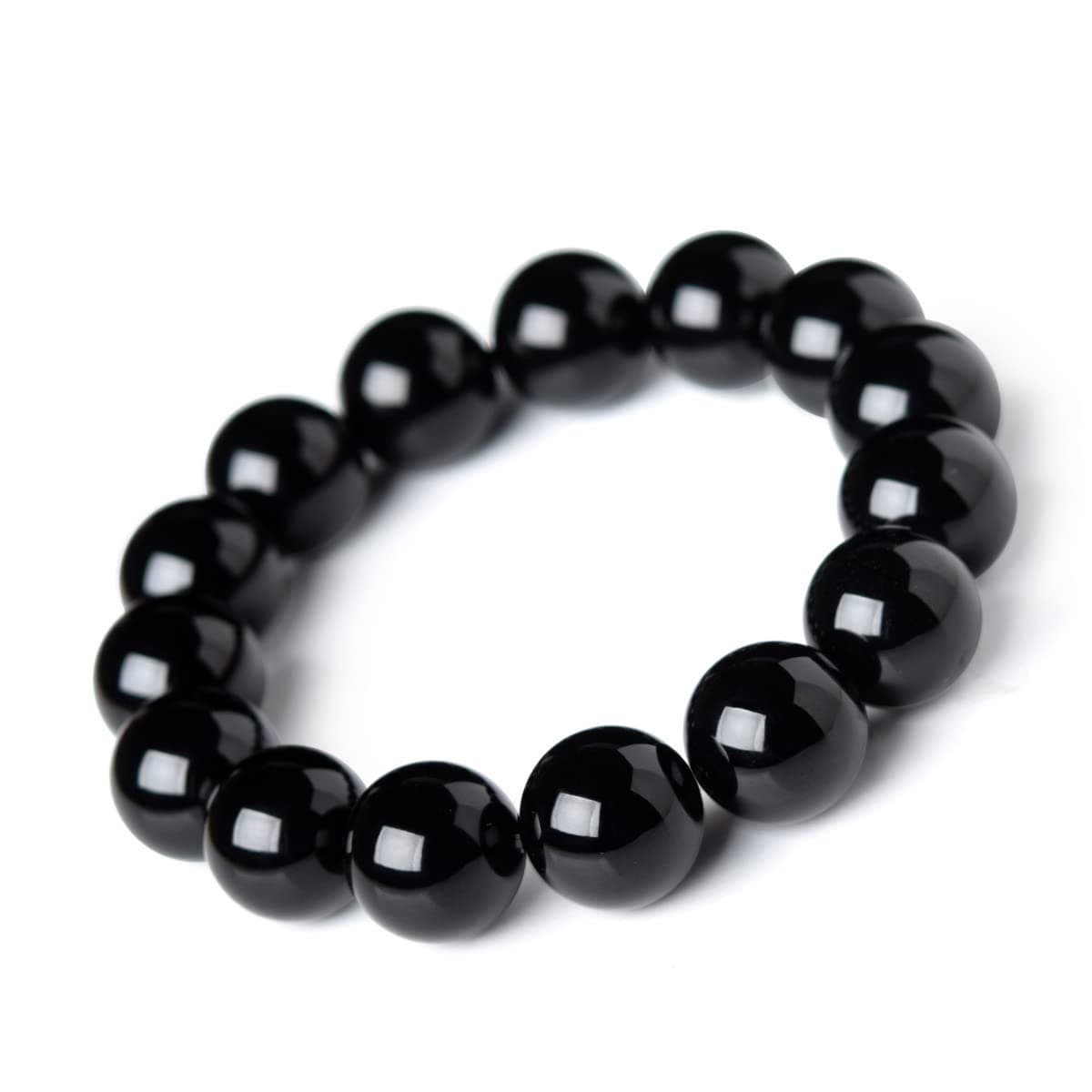 DczosilyDczosily Natural Onyx Bracelet for Men Women Handmade Agate Beaded Stretch Bracelet Crystal Jewelry Healing Bracelets 6/8/10/12/14/16MM (8mm, Black Onyx)