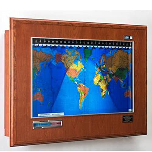 Boardroom Luxury World Clock With Lithograph Map