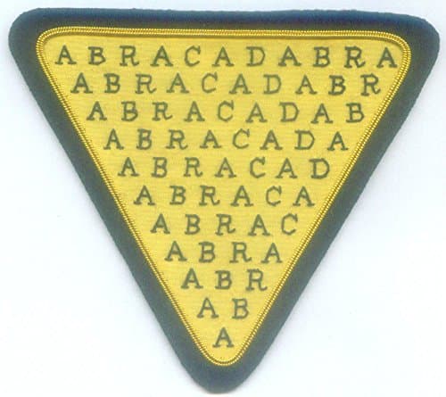 ABRACADABRA Occult Amulet Magic Symbol Alchemy Wicca Witch Wizard Spell Patch