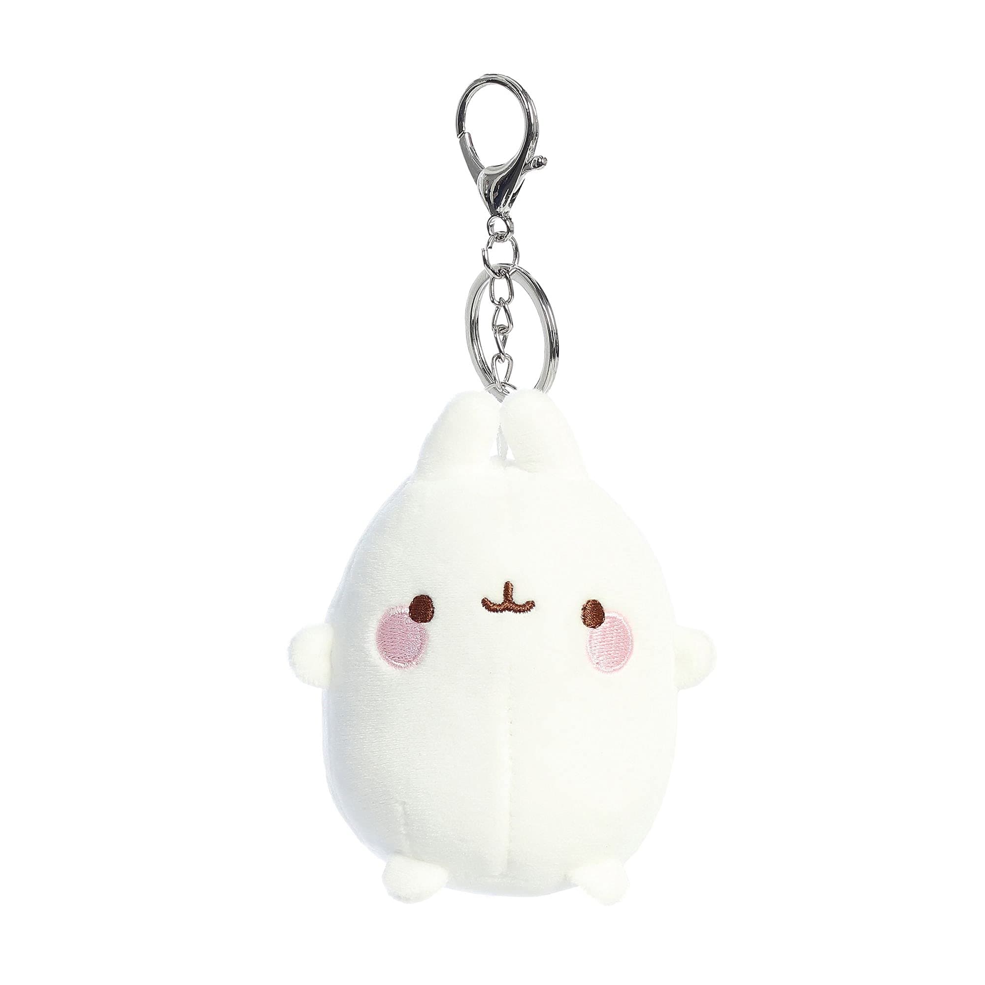 Aurora - Molang Clip-On Plush Toy, 4" White Bunny Rabbit, Ages 3+