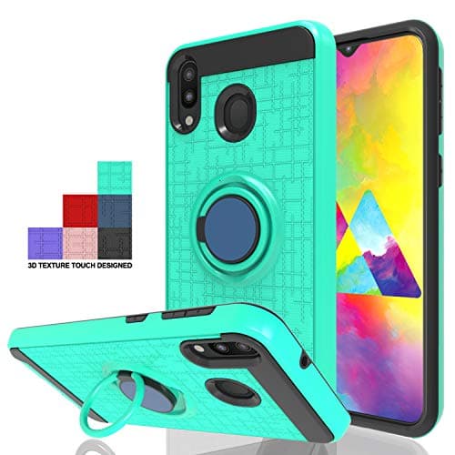 Wtiaw:Galaxy M20 Phone Cases,Galaxy M20 Case,Galaxy M205 Case,360 Degree Rotating Ring Kickstand [TPU+PC Material] Hybrid Dual Layer Defender Case for Galaxy M20/ SM-M205F/SM-M205G-CH Mint