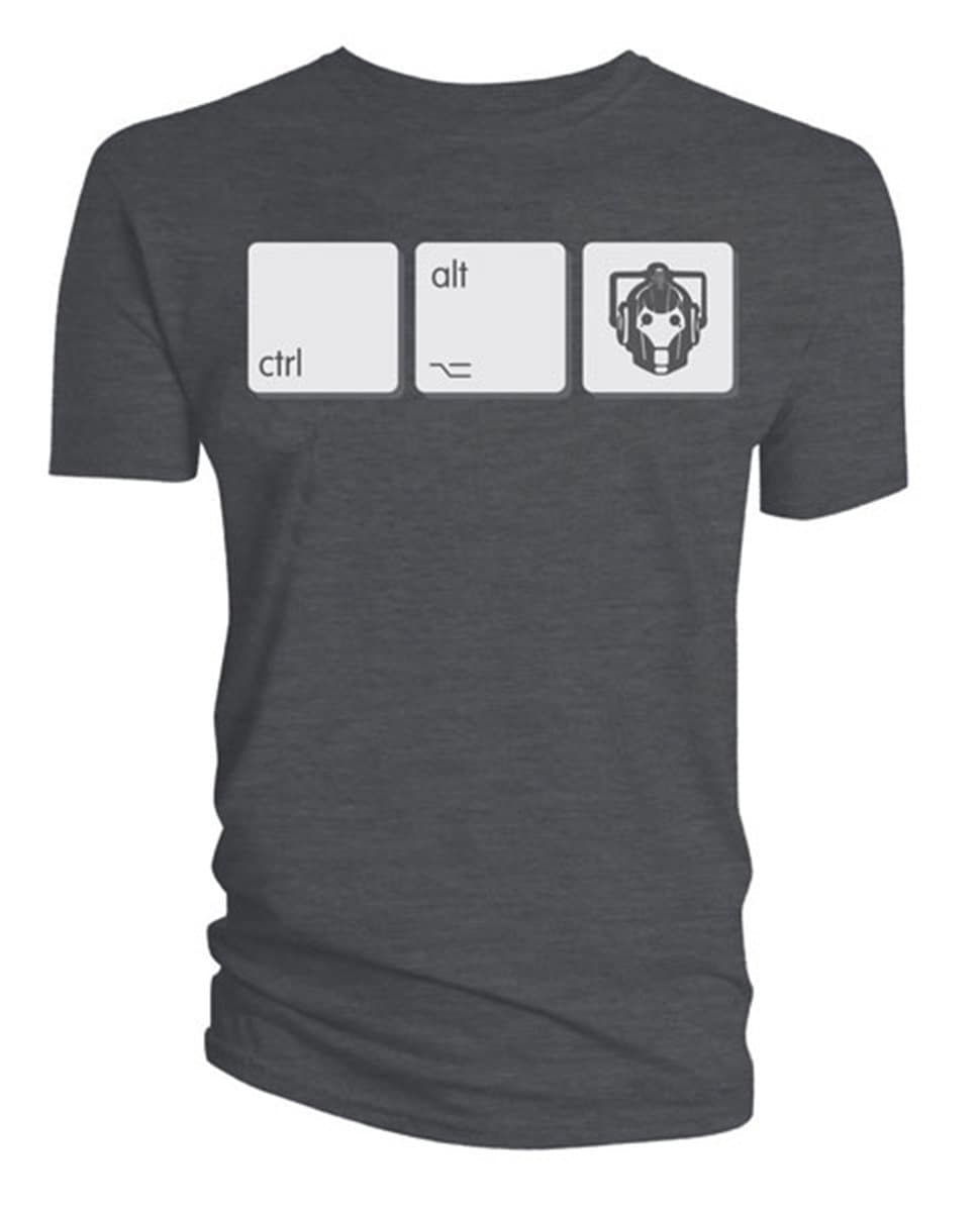 Doctor Who Control Alt Delete Men's Grey T-Shirt