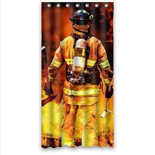 Best Seller Curtain-Firemen And Fire Design Fire Department Custom 100% Polyester Waterproof Shower Curtain 36 x 72