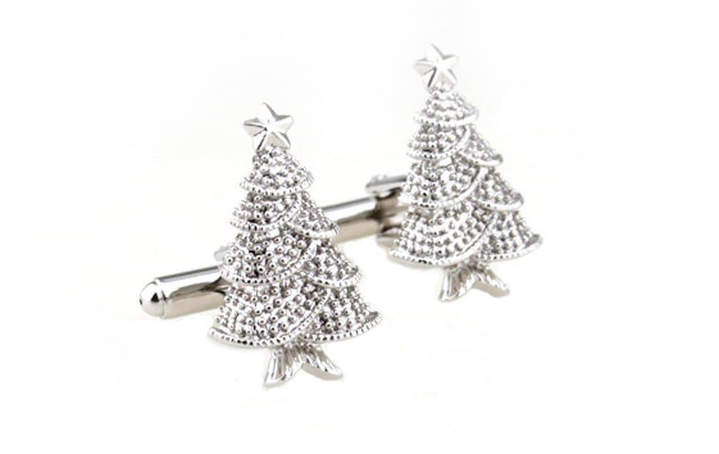 Elegant Super Shiny Christmas Tree Shirt Cufflinks