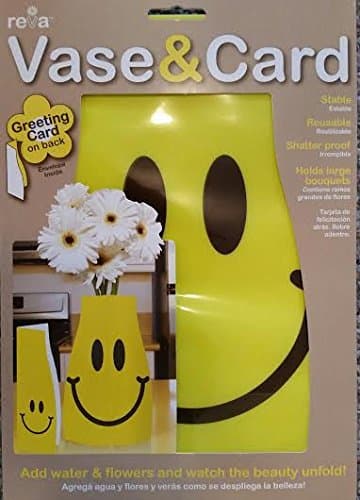 Reva Vase Greeting Card and Expanding Flower Vase (Smiley Face)