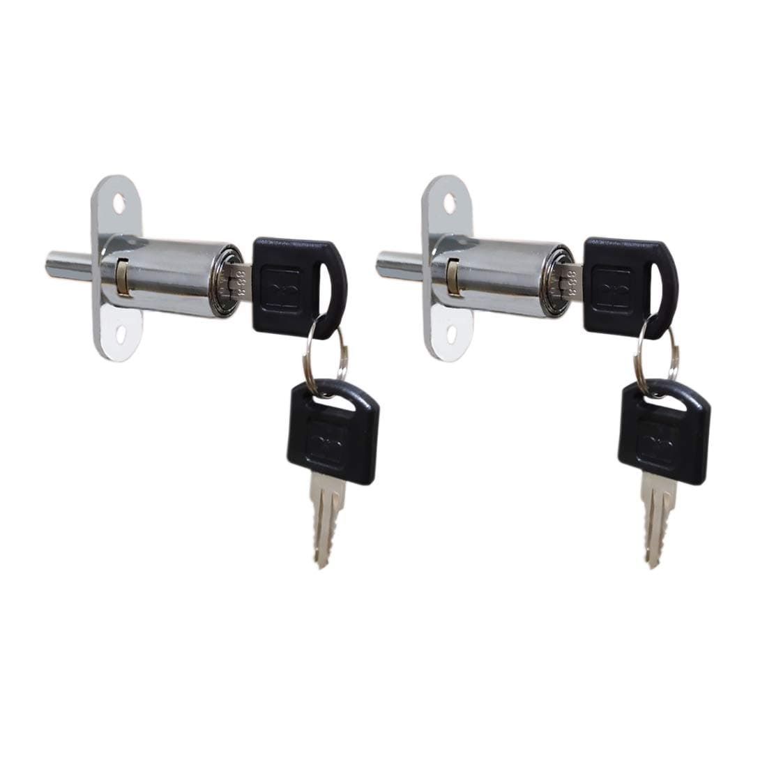 VictorsHome Push Plunger Lock 19mm x 23mm Cylinder Head Chrome Plated Zinc Alloy Keyed Alike 2 Pack