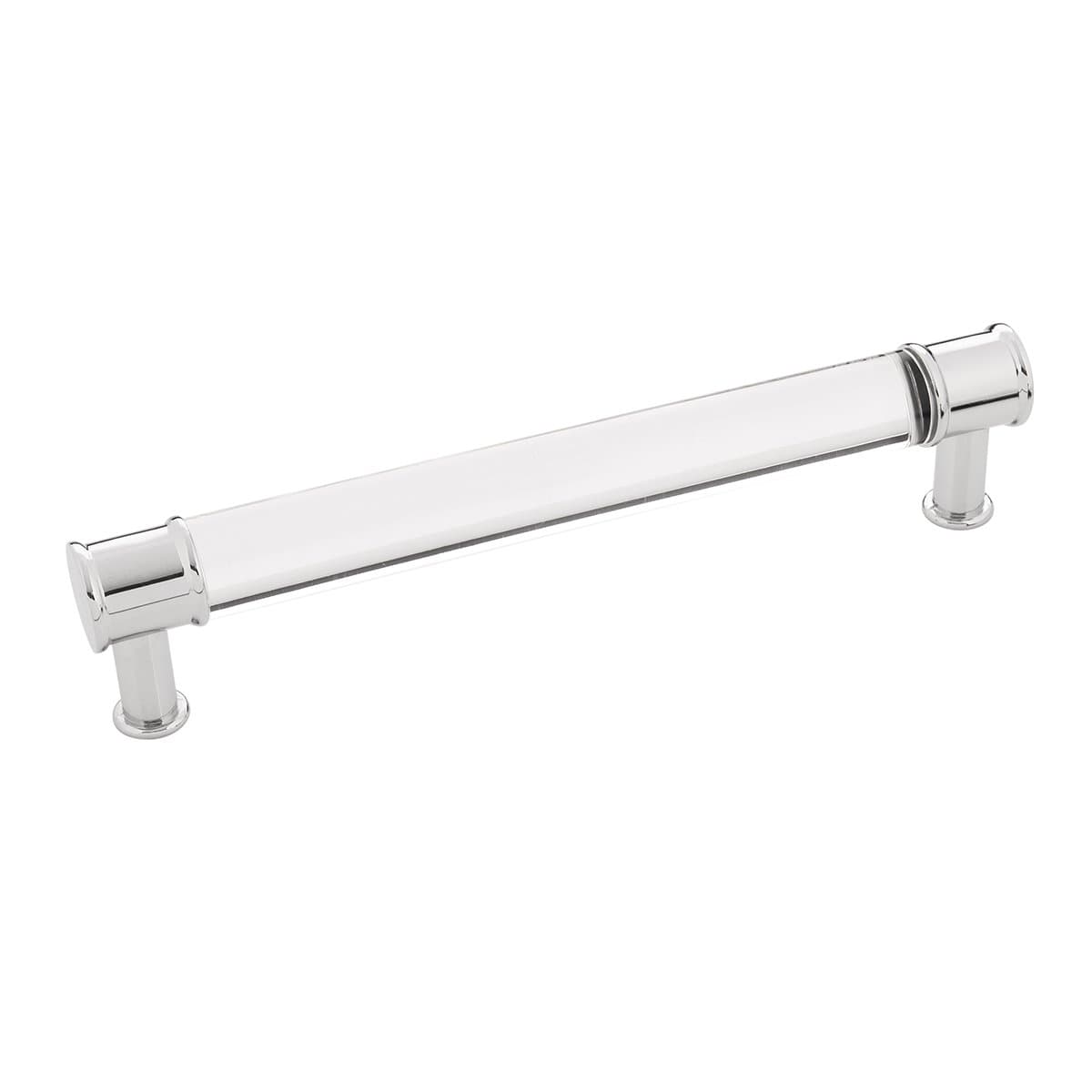 1 Pack Solid Core Kitchen Cabinet Pulls, Luxury Cabinet Handles, Hardware for Doors & Dresser Drawers, 6-5/16 Inch (160mm) Hole Center, Crysacrylic with Chrome, Midway Collection