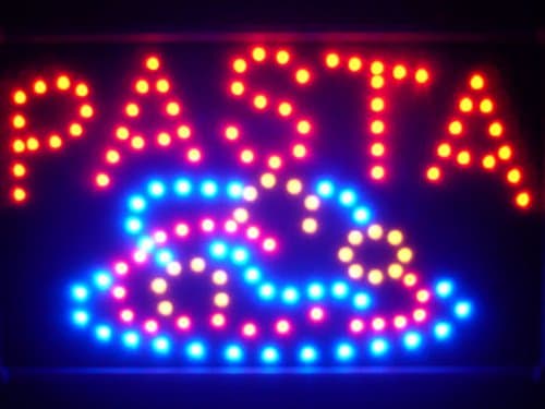 led125-r Pasta Pizza Cafe Shop Led Neon Sign WhiteBoard