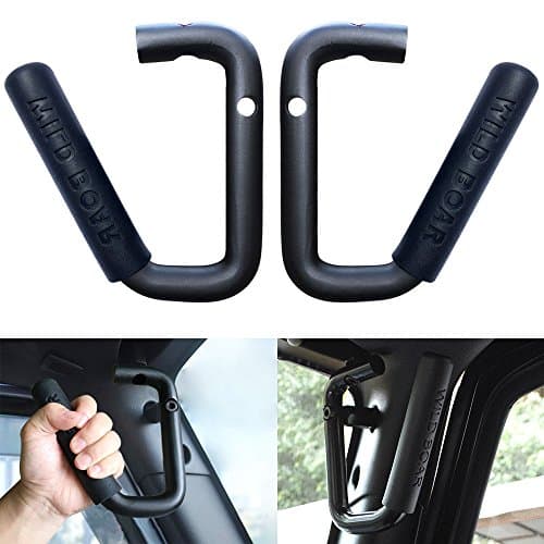Aukmak Front Grab Handles for Jeep Wrangler Grab Bar Grip Handle for Jeep Wrangler JK JKU Sahara Sport Rubicon & Unlimited 2 Door 4 Door 2007-2017