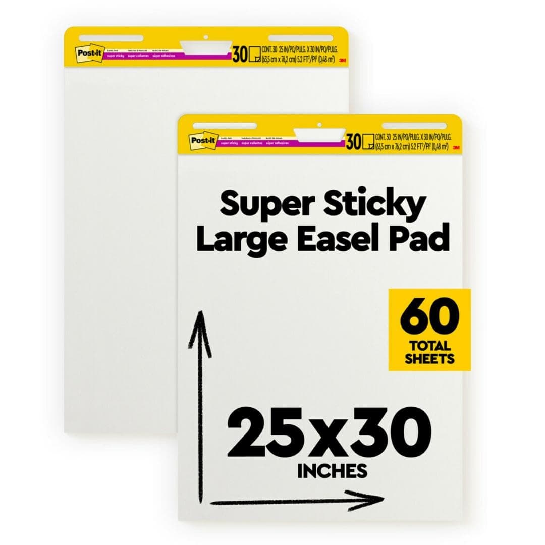 Self-Stick Easel Pad, 25 x 30.5 Inches, 30-Sheet Pad (2 Pack)