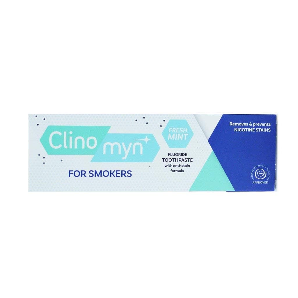 Clinomyn Anti-Stain Fluoride Toothpaste for Smokers, White, Mint, 3 Millilitre, Pack of 3