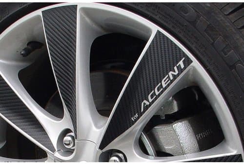 autocar21 Carbon Tuning 16" 4 Wheel Decal Sticker Set For HYUNDAI 2011 2012 2013 2014 Accent : Solaris