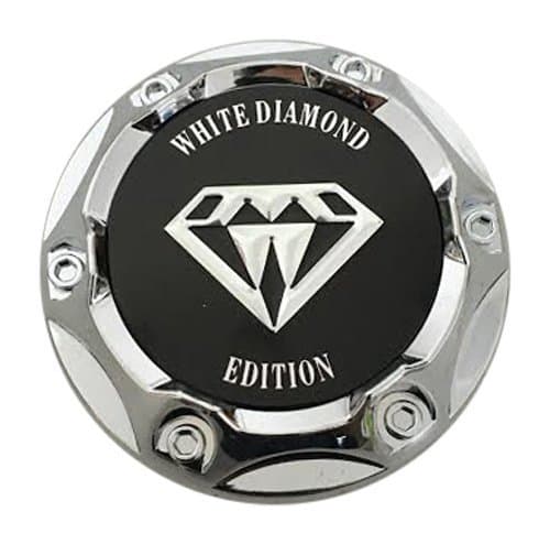 White Diamond Edition 131K59-C Chrome and Black Wheel Center Cap