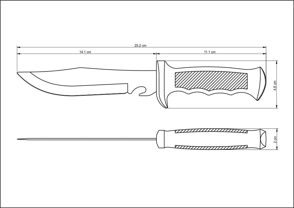 Tramontina Sport 6 Inches Standard Camping Knife with Stainless Steel Blade and Black Polypropylene Handle and Nylon Sheath