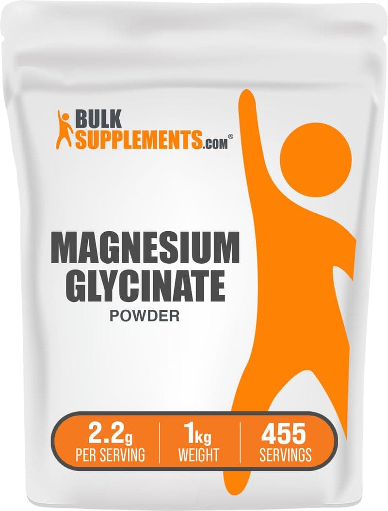 BulkSupplements.com Magnesium Glycinate Powder - Magnesium Supplement for Bone & Muscle - Gluten Free - 1250mg (225mg of Magnesium) per Serving, 800 Servings (1 Kilogram - 2.2 lbs)