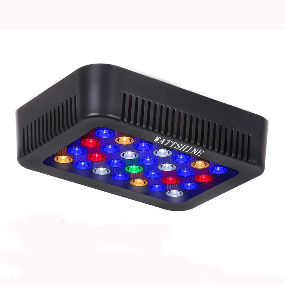 WATT Shine Aquarium Light 140W LED Coral Light,Large Angle Dimmable Reef Light,Full Spectrum LED Aquarium Lights for Saltwater Reef White Blue Aquarium Lighting Marine Reef Tank