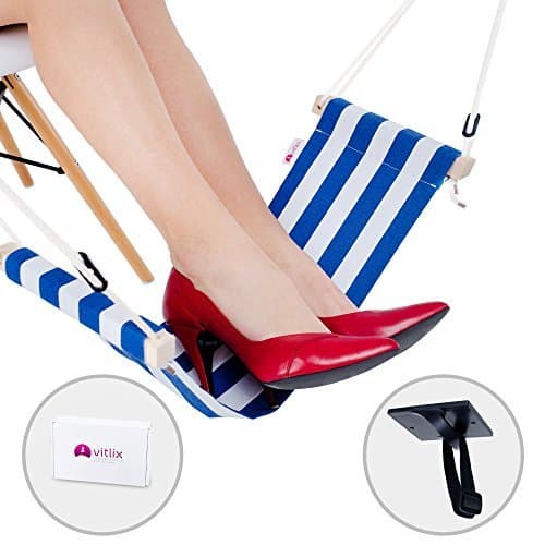 Gutupet Foot Hammock Adjustable footrest Under Desk Foot Stool for Rest in Home & Office Portable Suitable for Any Table Save Yourself from Back Pain with Our Foot Support Hammock, Blue