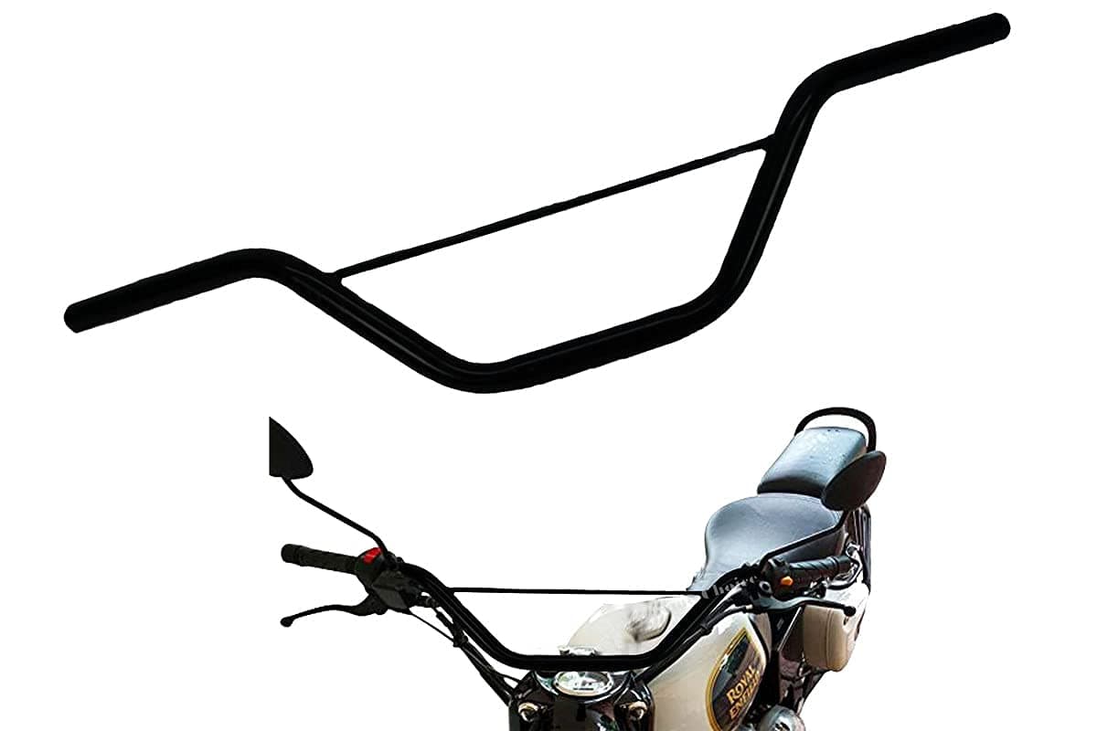 Bike 6-B A1 Quality Handle Bar Thick Pipe Handlebar Black for Royal Enfield Bullet Electra Delux