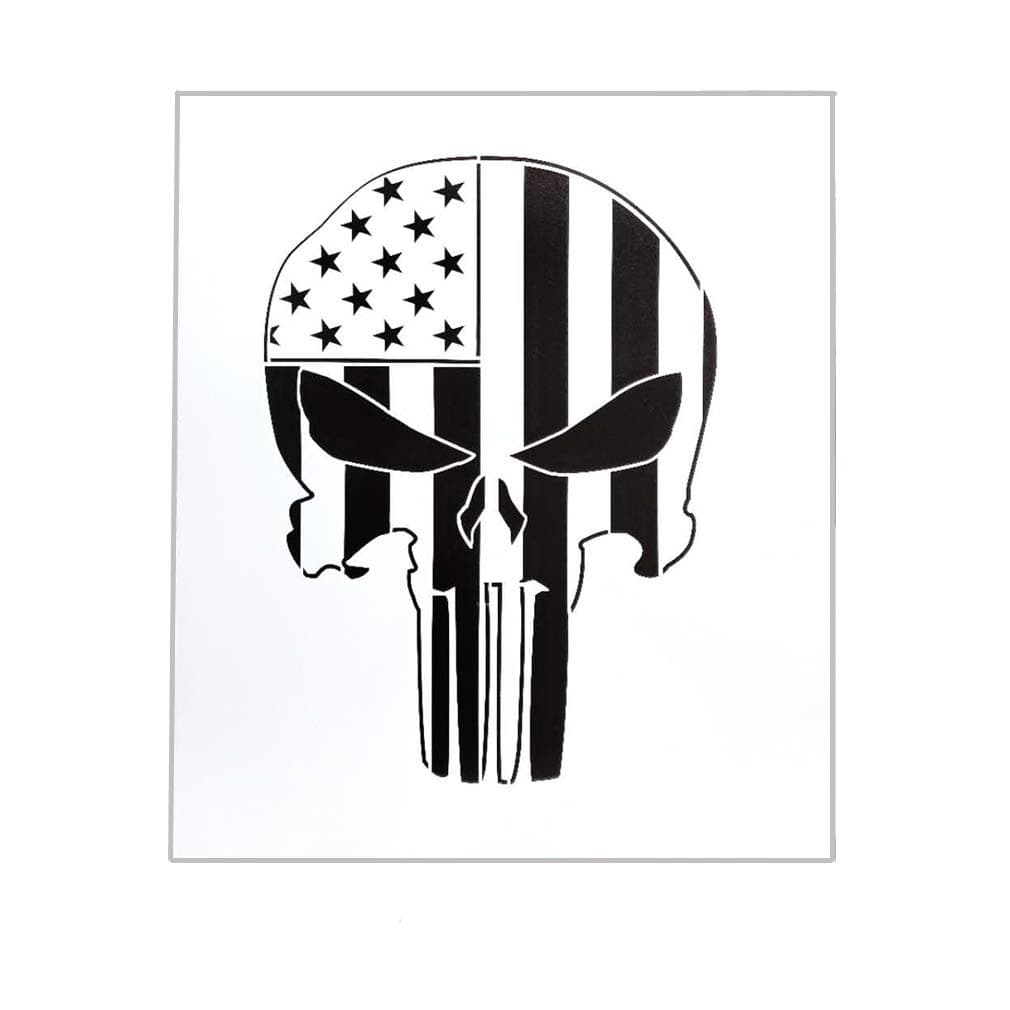 OBUY Punisher Skull Stencil for Painting on Wood, Walls, Fabric, Airbrush, More | Reusable 12 x 14 inch Mylar Template