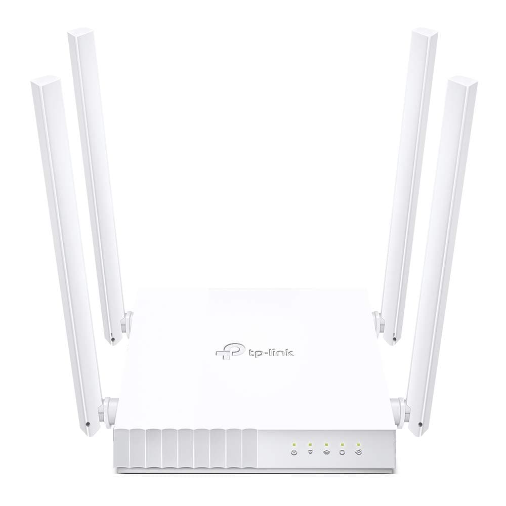 TP Link AC750 WiFi Router Archer C24 Dual Band Wireless Internet Router, 4 External Antennas Multi Mode 3 in 1 Parental Controls, White