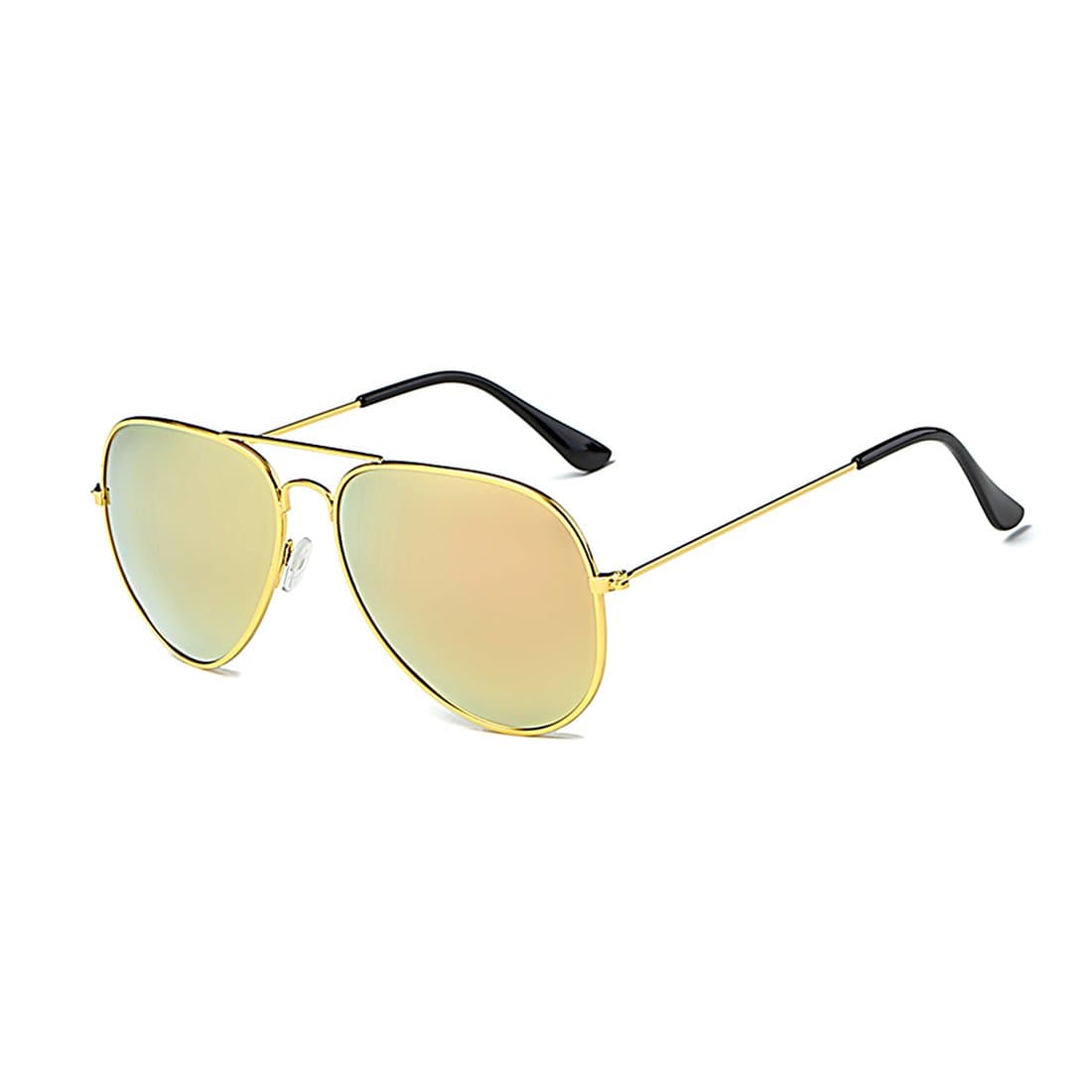 ENSARJOE Classic Aviator Flat Lens Sunglasses For Women And Men Metal Frame