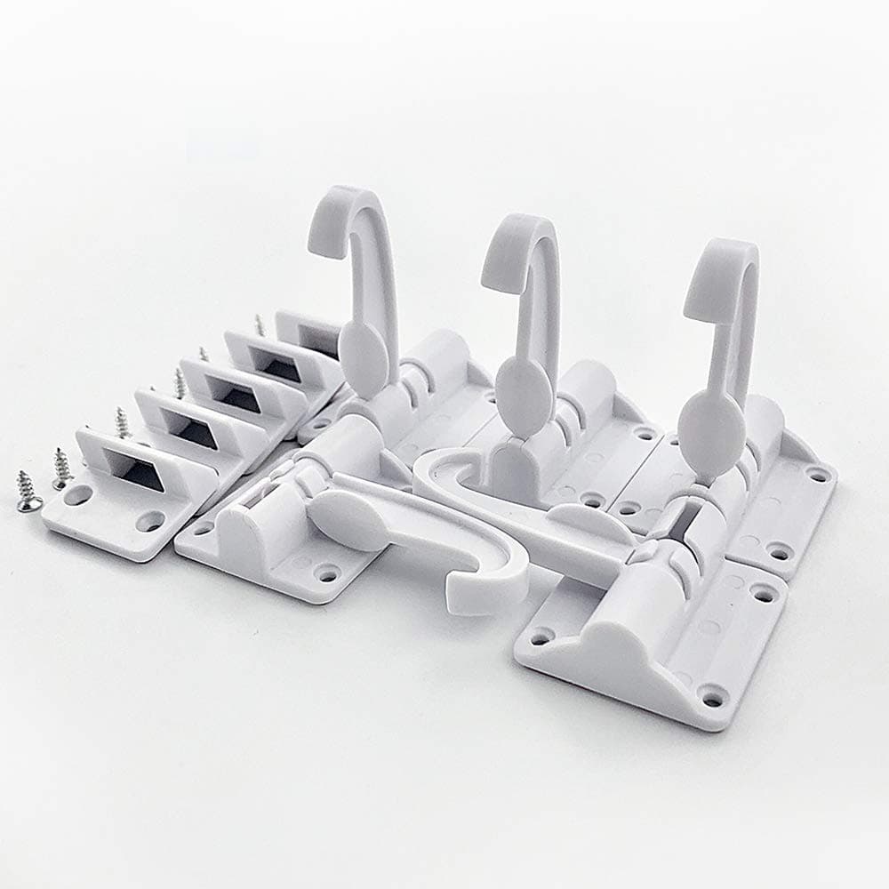 5 Pack Newest Kitchen Cabinet Locks Child Safety Baby Proofing Cabinets Latches and Drawers, UPGRADED 3M Adhesives Installation without Drilling, Screws, No Key, White