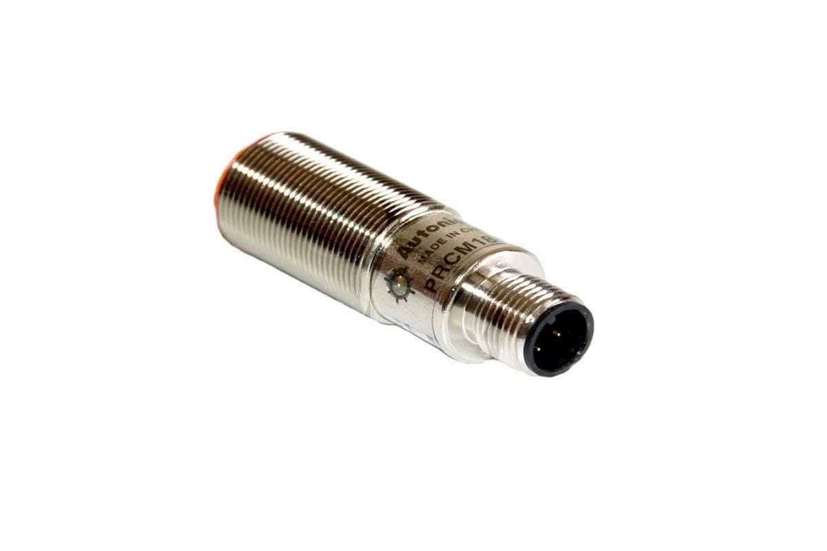 Autonics Sensor, Inductive Prox, 5mm Sensing, M18 Round, Shielded, PNP NO, 3 Wire connector, 12-24 VDC PRCM18-5DP