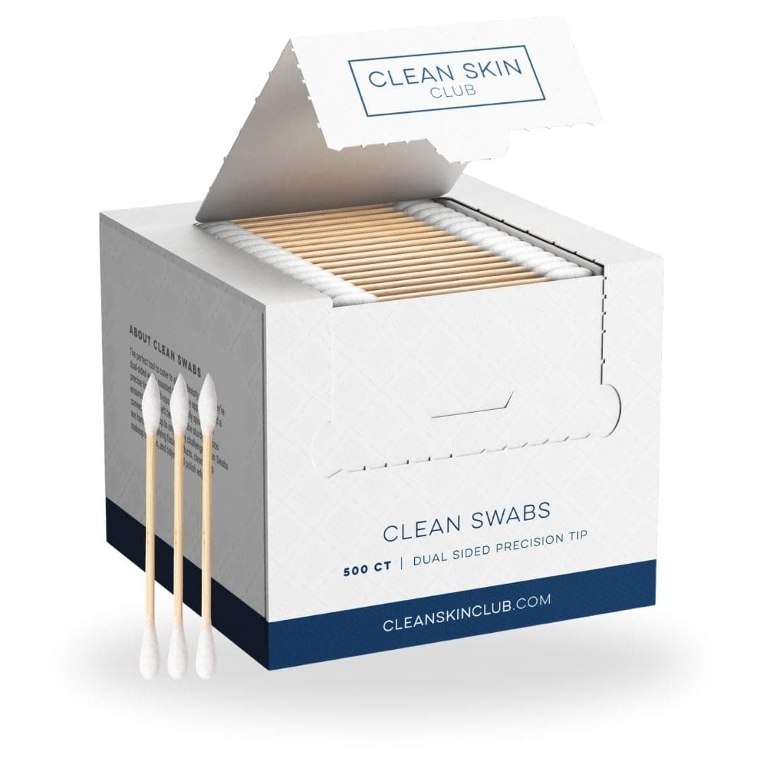 Clean Swabs | 500CT | One Pointed Tip | Biodegradable + Organic Cotton & Bamboo | Makeup & Nail Polish Touch-ups | Chlorine-Free & Hypoallergenic (500 Count)