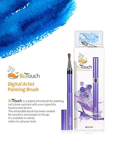 Made in Korea Silstar Butouch Brush Pen Stylus Digital Touch Pen for Android iPhone iPad Tablet Touch Screens, Purple